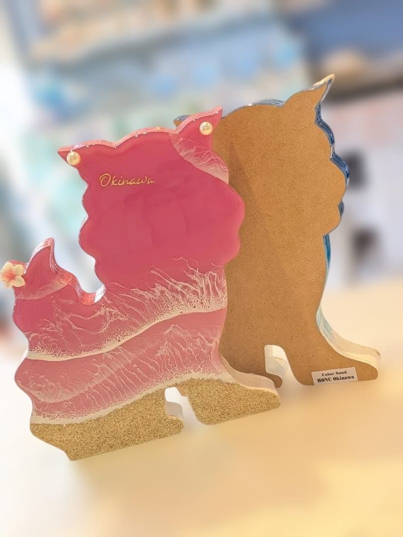 ⑨シーサーのオーシャンアート　沖縄　(メス)　レジンアート