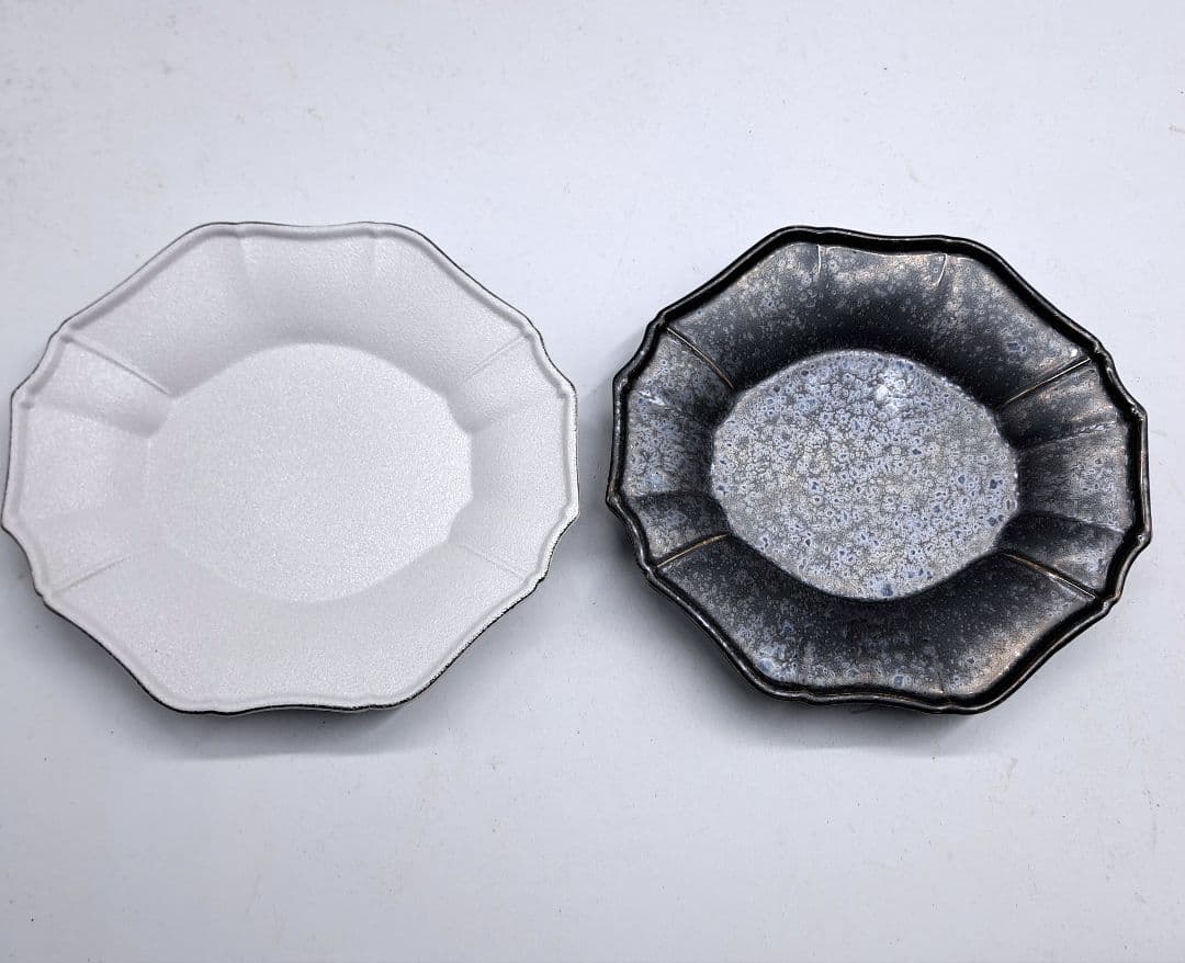 #美濃蔵☆最新作入荷☆渕プラチナ白吹22cmプレート&金結晶22cmプレート