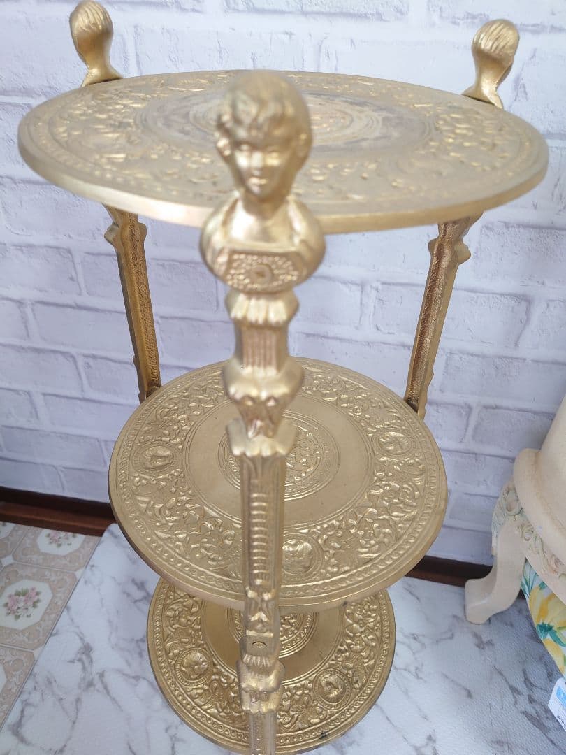 アンティーク　花台　花瓶付き