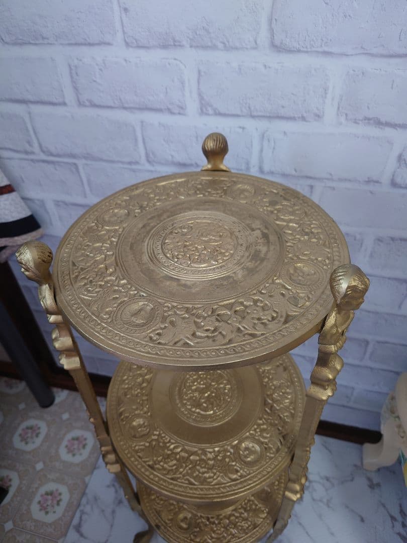 アンティーク　花台　花瓶付き