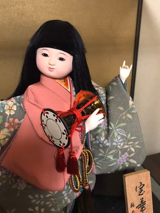 市松人形　京友禅　宝華　ガラスケース入り