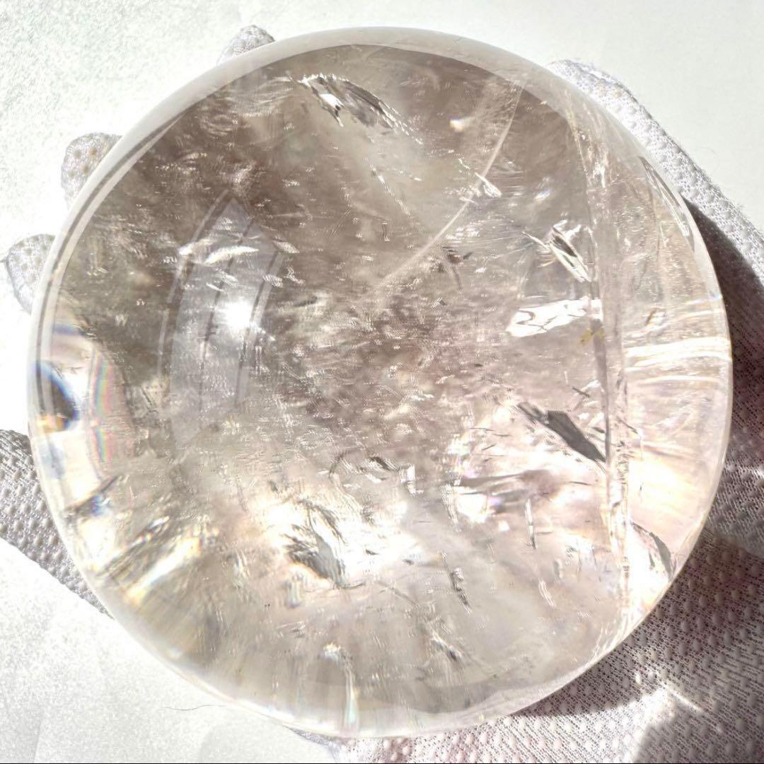 綺麗 虹入り ヒマラヤレインボー 水晶 丸玉 83.2mm