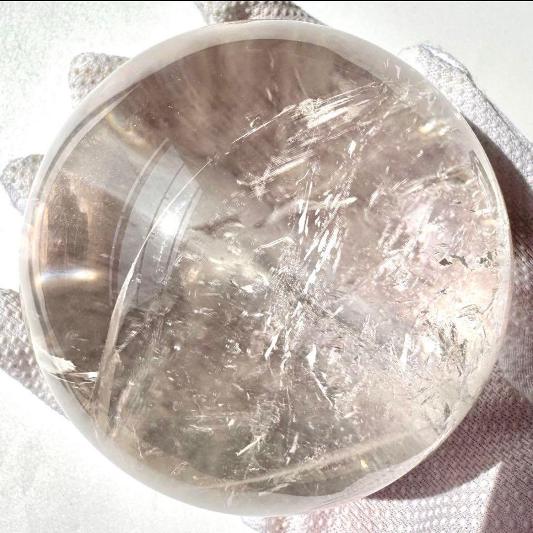 綺麗 虹入り ヒマラヤレインボー 水晶 丸玉 83.2mm