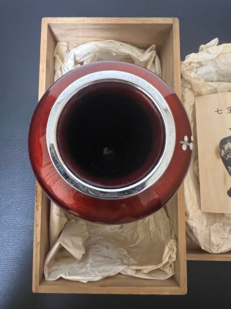 七宝花瓶(七寳花瓶)木箱付き 高さ18cm