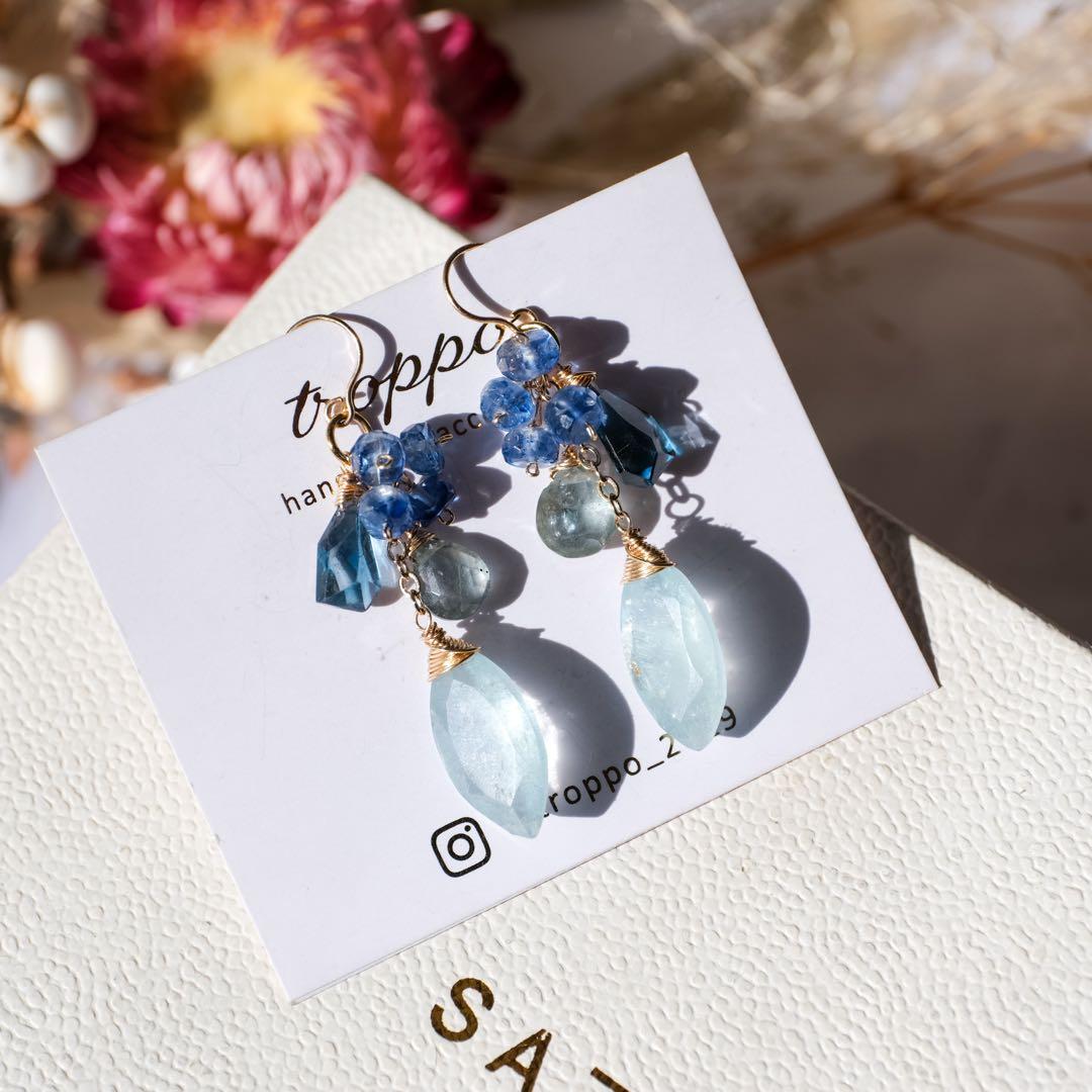 coconut 様14kgfシンデレラアクアマリン・ロンドンブルートパーズピアス