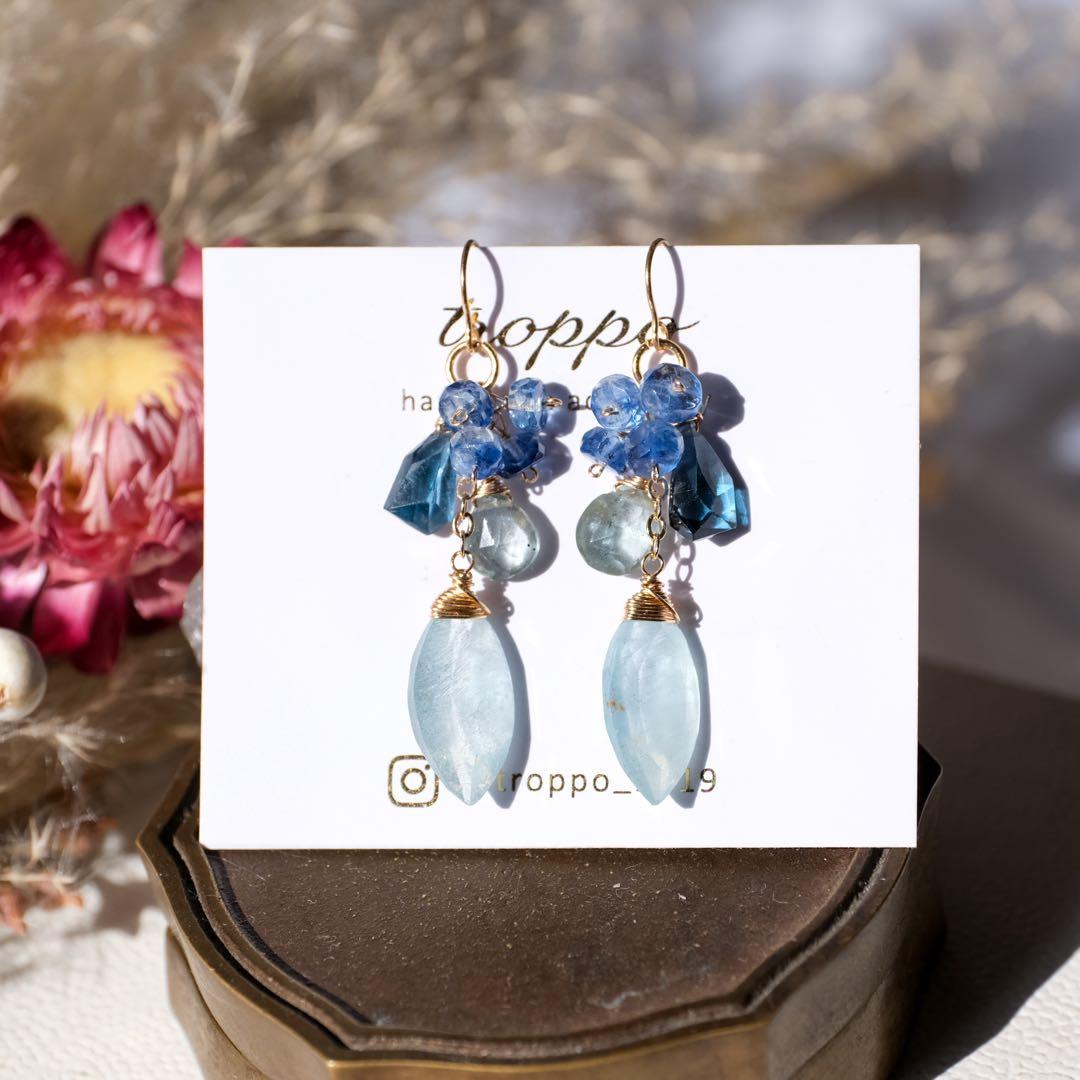 coconut 様14kgfシンデレラアクアマリン・ロンドンブルートパーズピアス