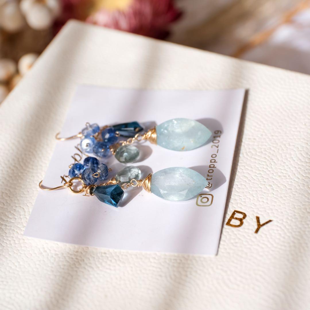 coconut 様14kgfシンデレラアクアマリン・ロンドンブルートパーズピアス