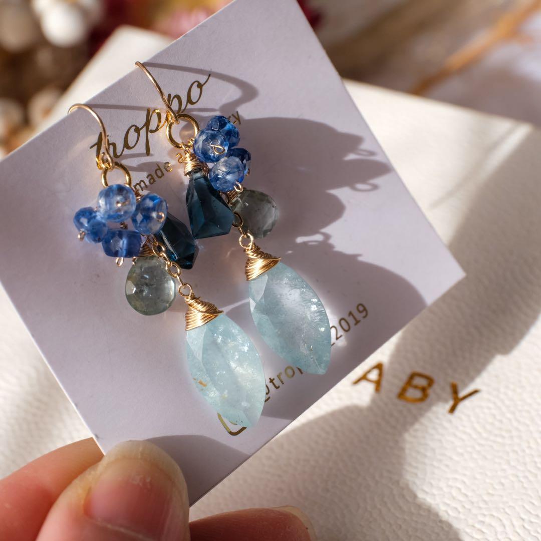 coconut 様14kgfシンデレラアクアマリン・ロンドンブルートパーズピアス