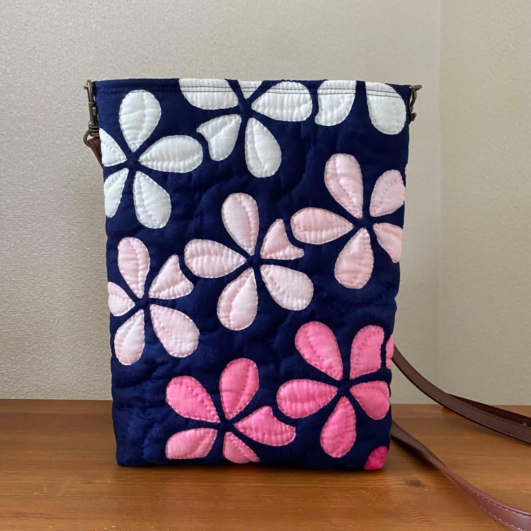ハワイアンキルト◆ショルダーバッグ◆プルメリア◆ハンドメイド