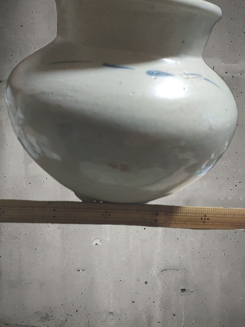 李朝白磁壺　時代物　骨董　朝鮮美術