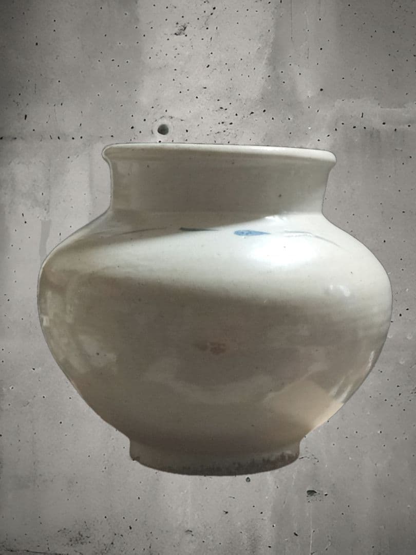李朝白磁壺　時代物　骨董　朝鮮美術