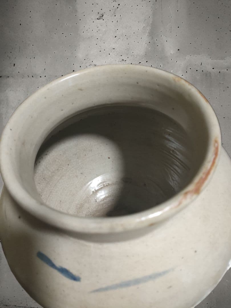 李朝白磁壺　時代物　骨董　朝鮮美術