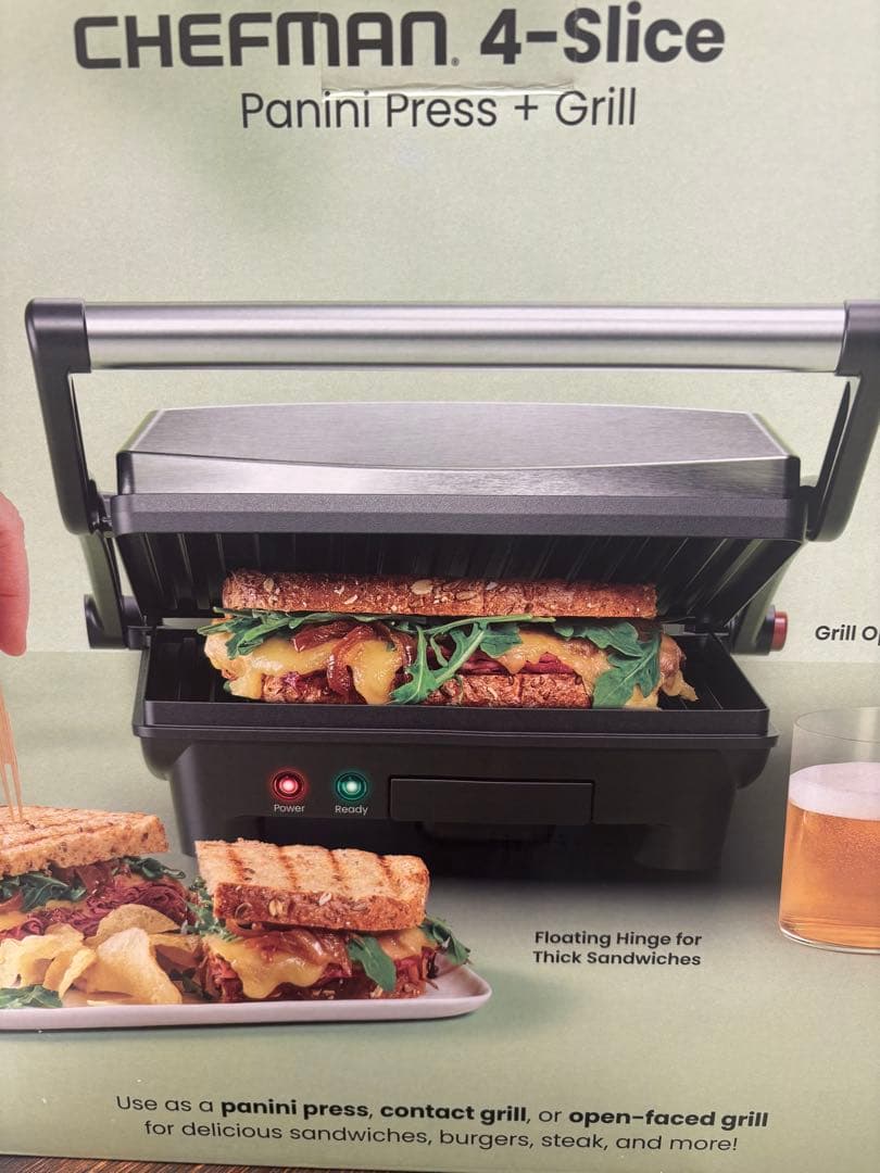 シェフマン 電気グリル Chefman パニーニ ホットサンド 室内