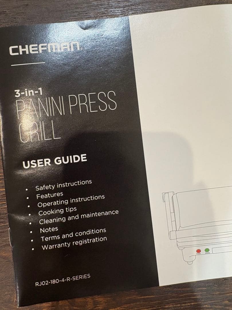 シェフマン 電気グリル Chefman パニーニ ホットサンド 室内