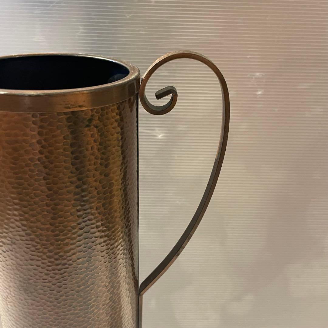 銅製　アンティーク調フラワーベース（花瓶）アンブレラスタンド　槌目（つちめ）