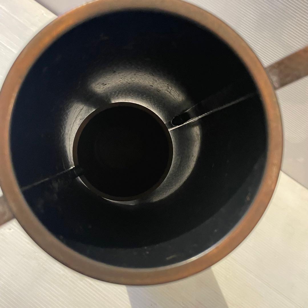 銅製　アンティーク調フラワーベース（花瓶）アンブレラスタンド　槌目（つちめ）