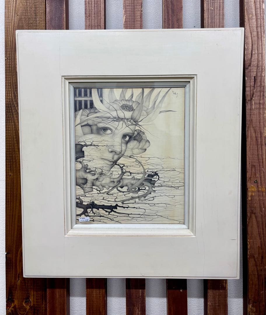 【城景都】『マドモアゼル シャーン』1983年 F3 モノクロ原画 額装 共箱付