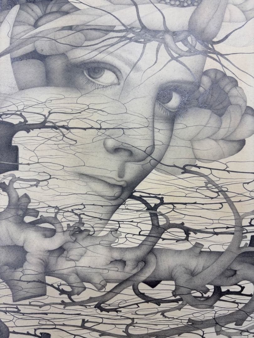 【城景都】『マドモアゼル シャーン』1983年 F3 モノクロ原画 額装 共箱付