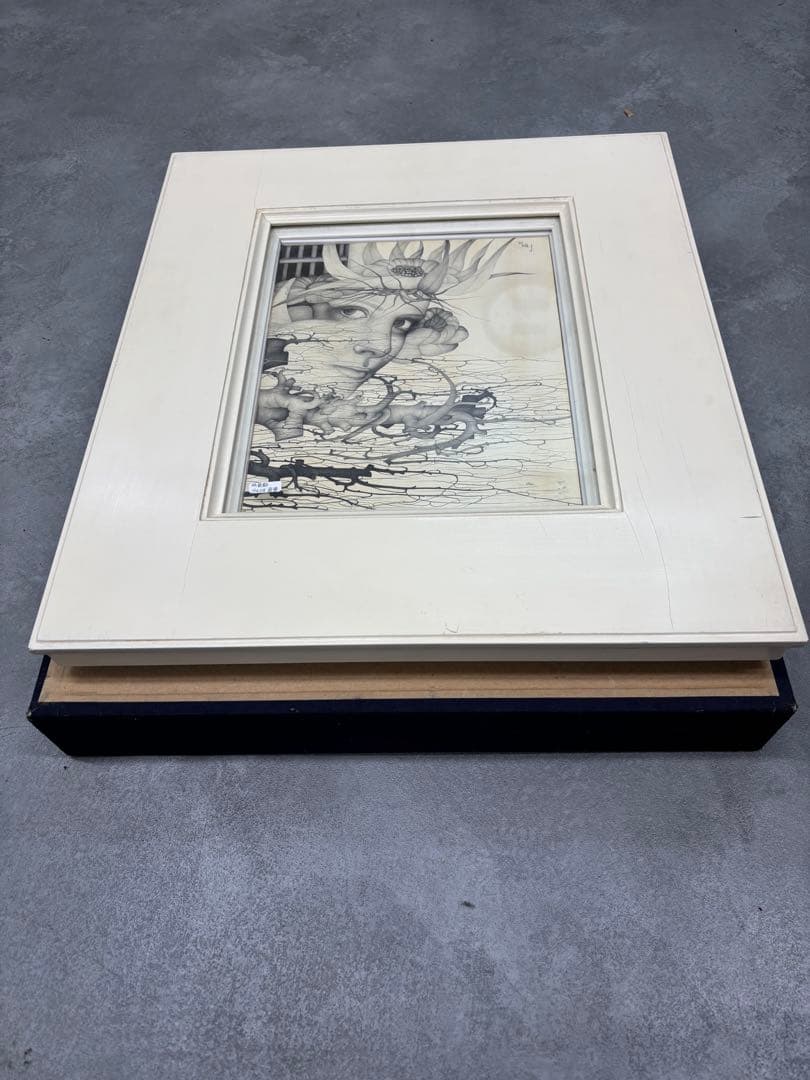 【城景都】『マドモアゼル シャーン』1983年 F3 モノクロ原画 額装 共箱付