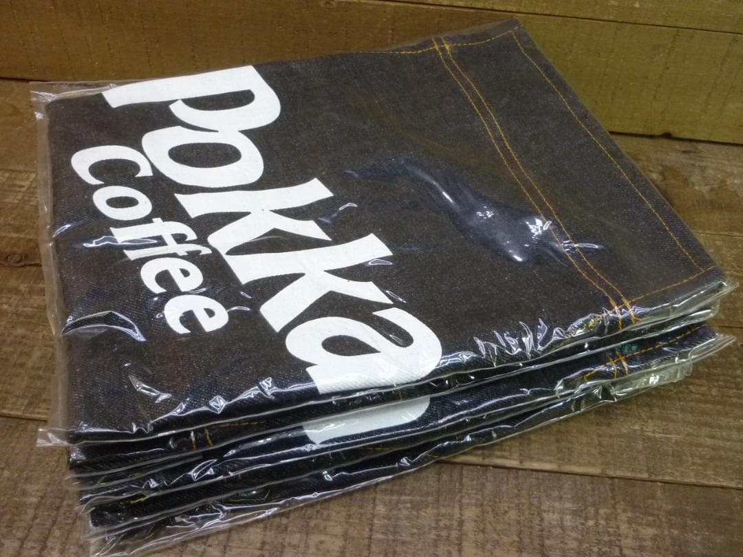 ポッカ コーヒー デニム ワークエプロン ５枚セット ノベルティ 缶コーヒー