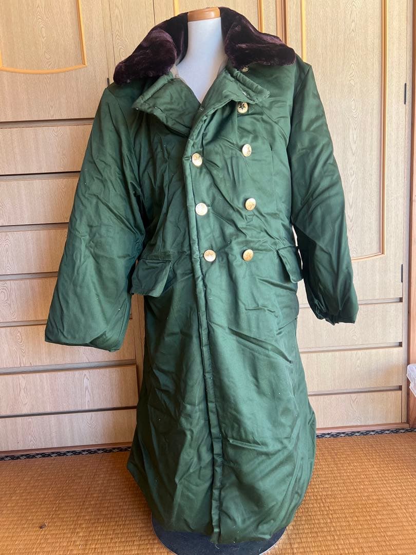 実物　中越戦争時代85式中国軍ロングコート　人民服ダブルブレスト モッズコート