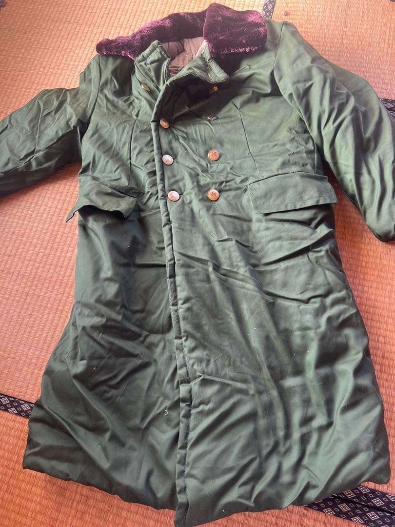 実物　中越戦争時代85式中国軍ロングコート　人民服ダブルブレスト モッズコート