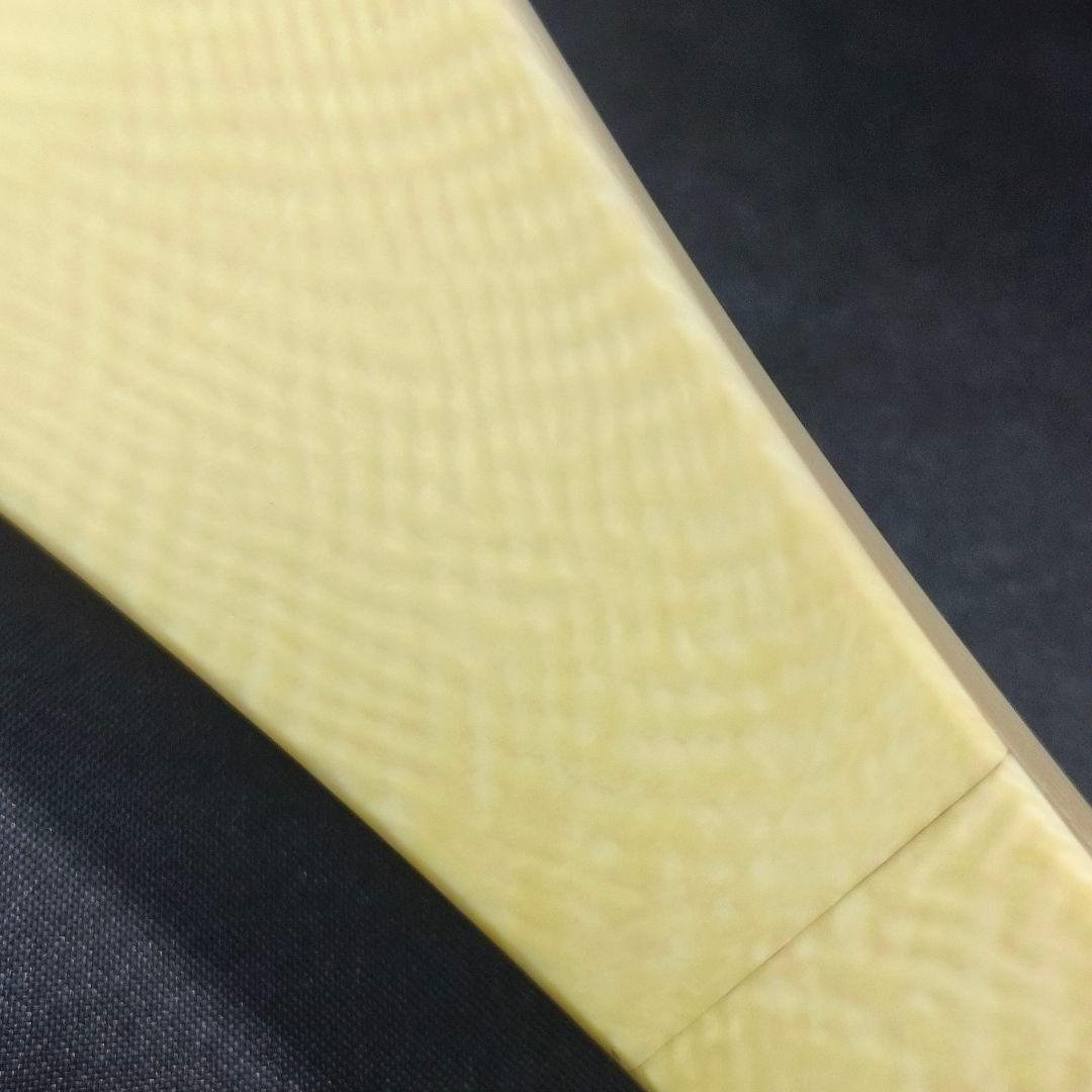 三味線 撥 バチ 天然材細工 縞模袋付 和楽器 旧家蔵出美品