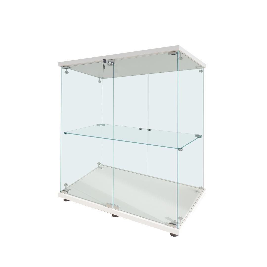 【新品】２段ワイド ホワイト コレクションケース ガラス フィギュアケース 棚