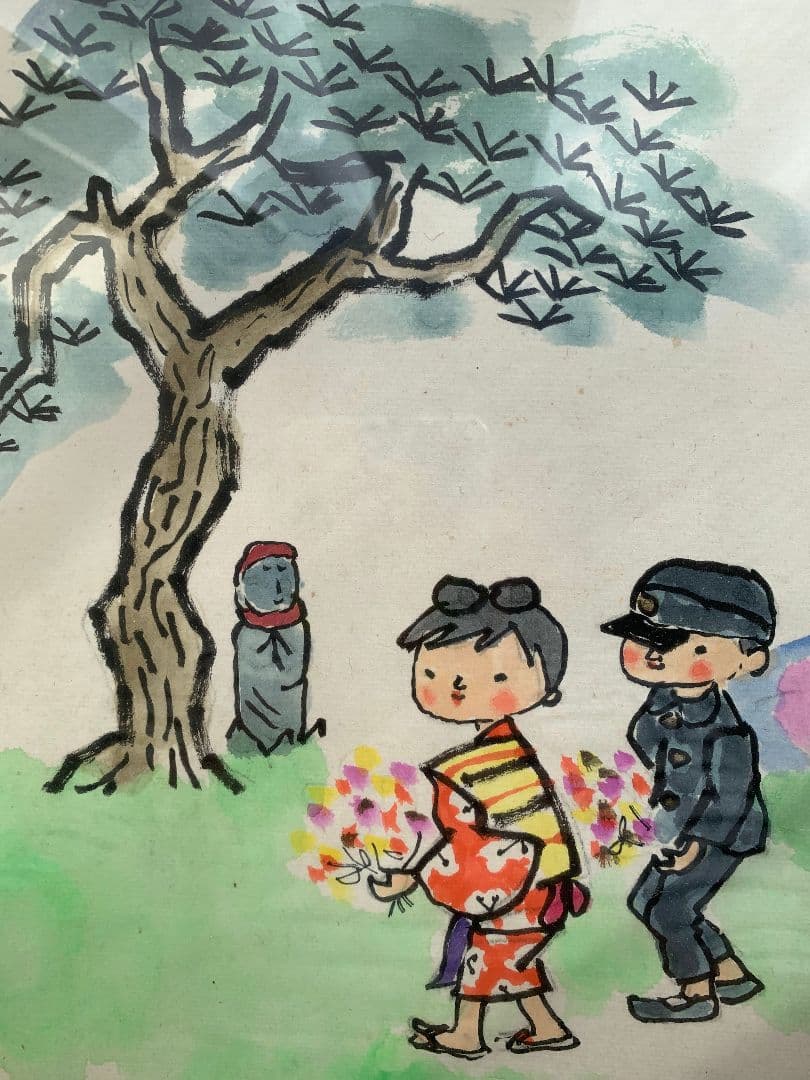 西原比呂志先生 色紙 水彩画 春の日