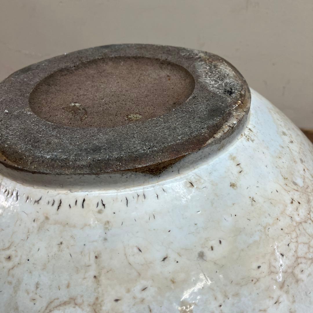 C-5 昭和レトロ 大型 貫入 大鉢 白磁 鉢カバー 花瓶 花器 フラワー