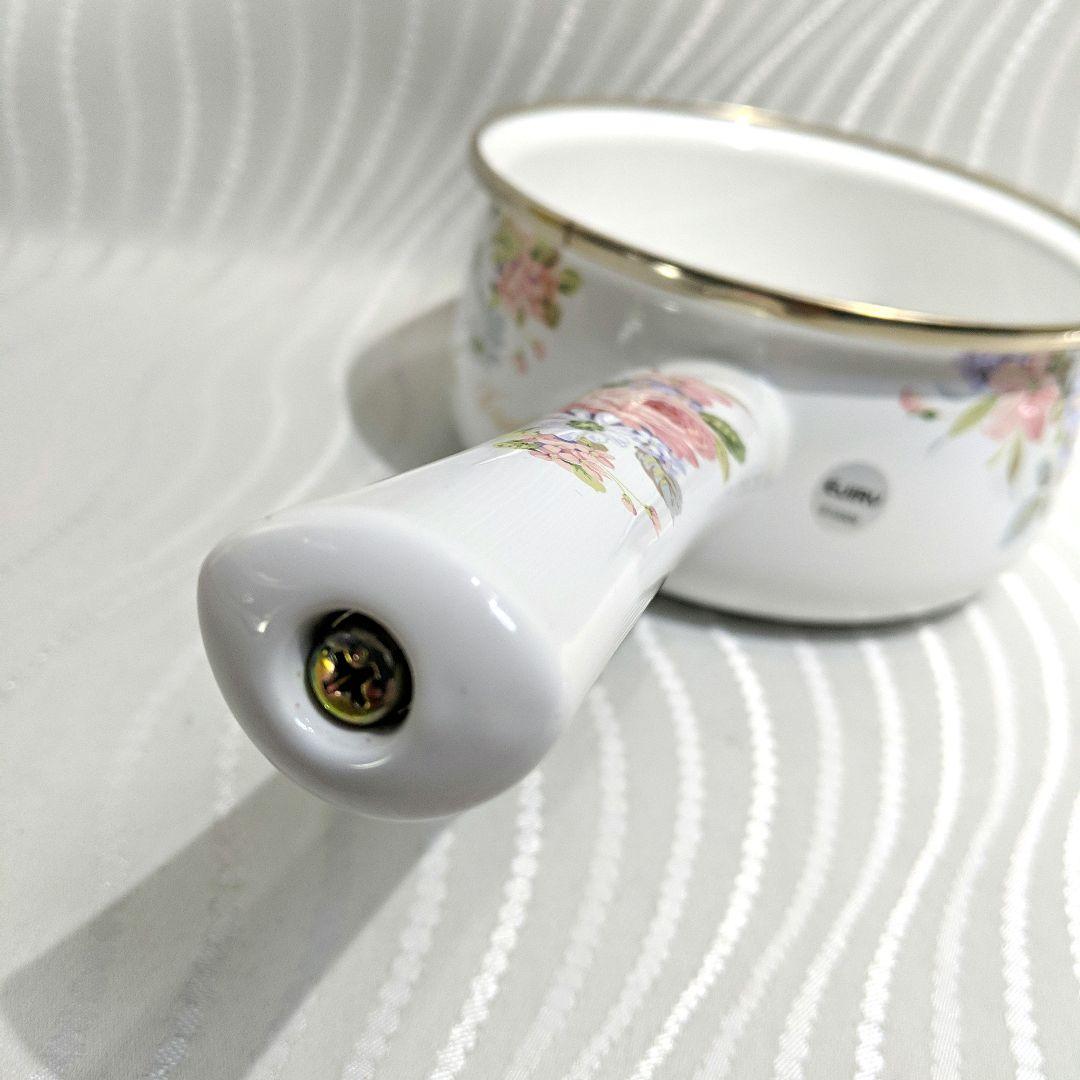 【未使用】EJIRYエジリー　ホーロー片手鍋　16cm　　　 ベルサイユローズ柄