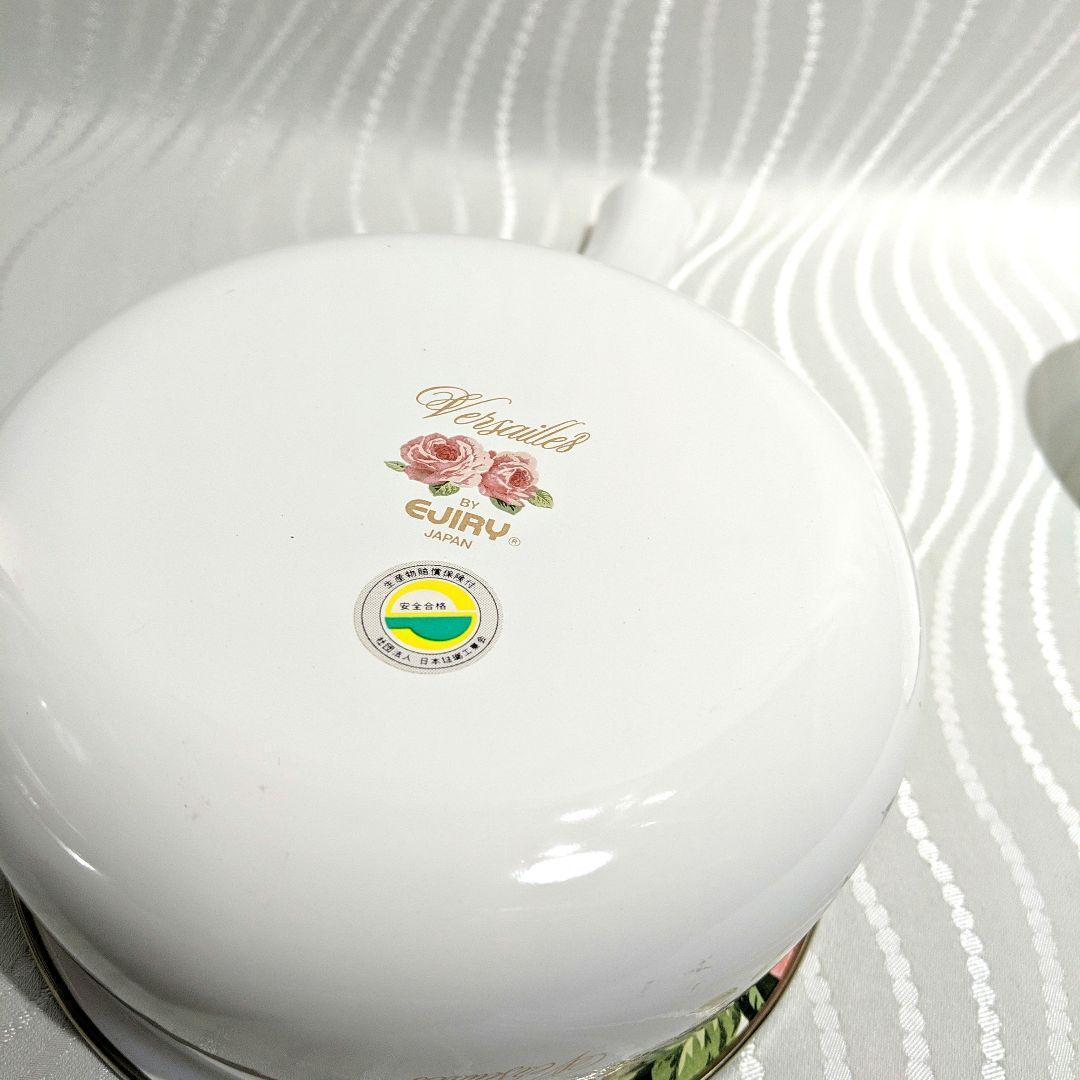 【未使用】EJIRYエジリー　ホーロー片手鍋　16cm　　　 ベルサイユローズ柄