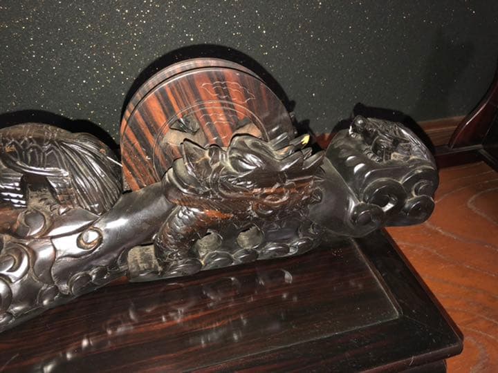 骨董  墨壷（黒檀)