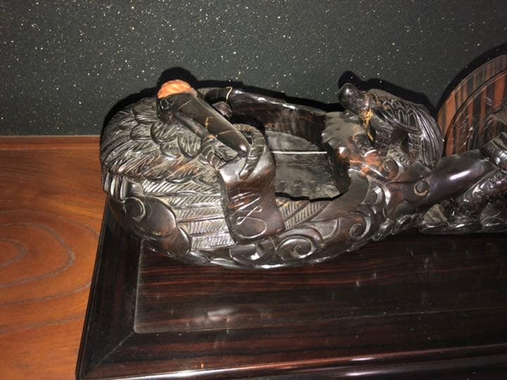 骨董  墨壷（黒檀)