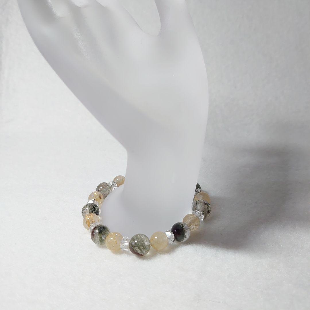 ガーデンクォーツ＆ルチルクォーツのブレスレット　素敵な逸品