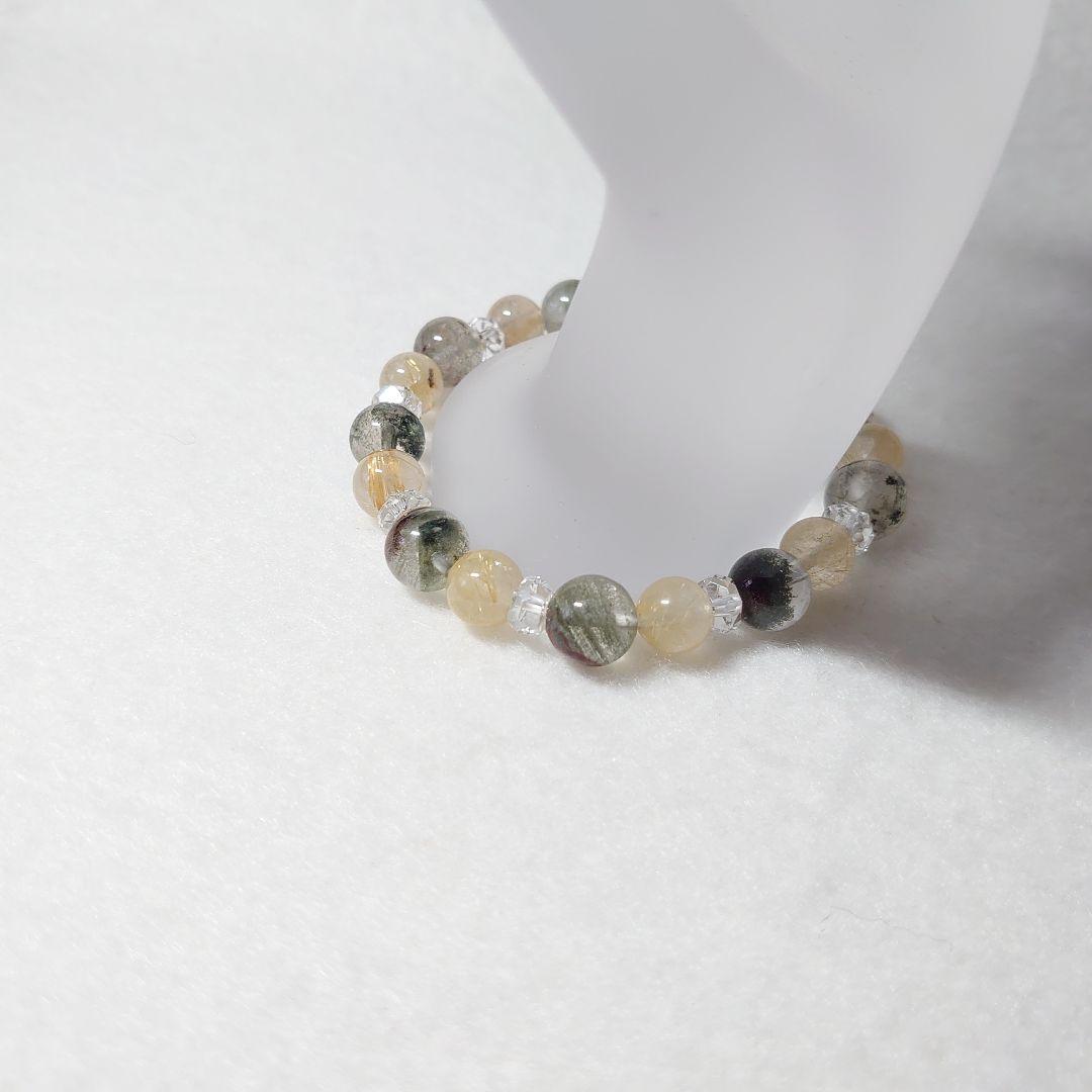 ガーデンクォーツ＆ルチルクォーツのブレスレット　素敵な逸品