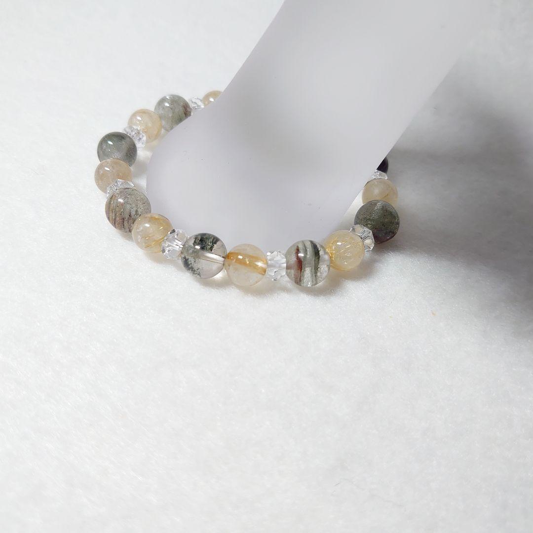 ガーデンクォーツ＆ルチルクォーツのブレスレット　素敵な逸品