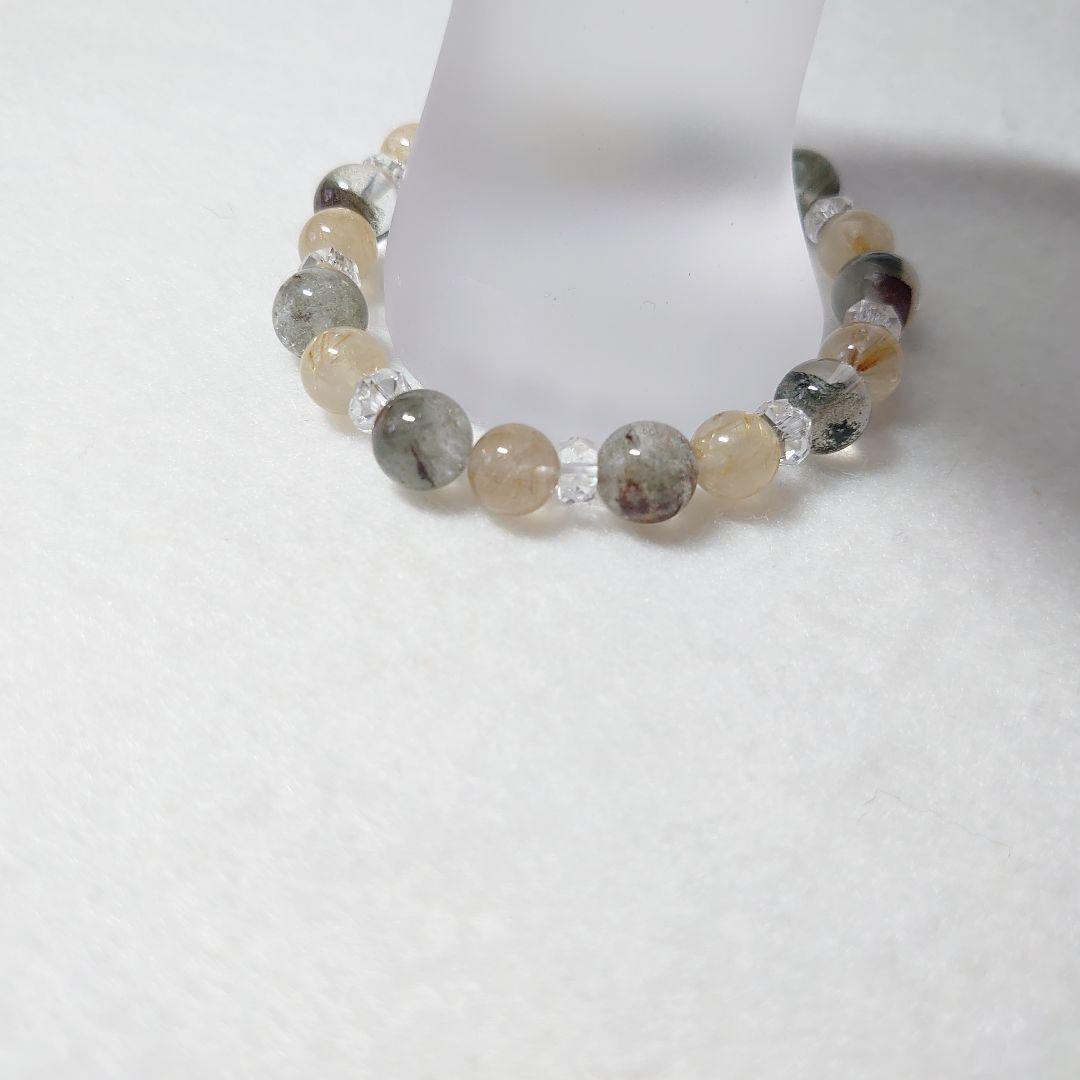 ガーデンクォーツ＆ルチルクォーツのブレスレット　素敵な逸品