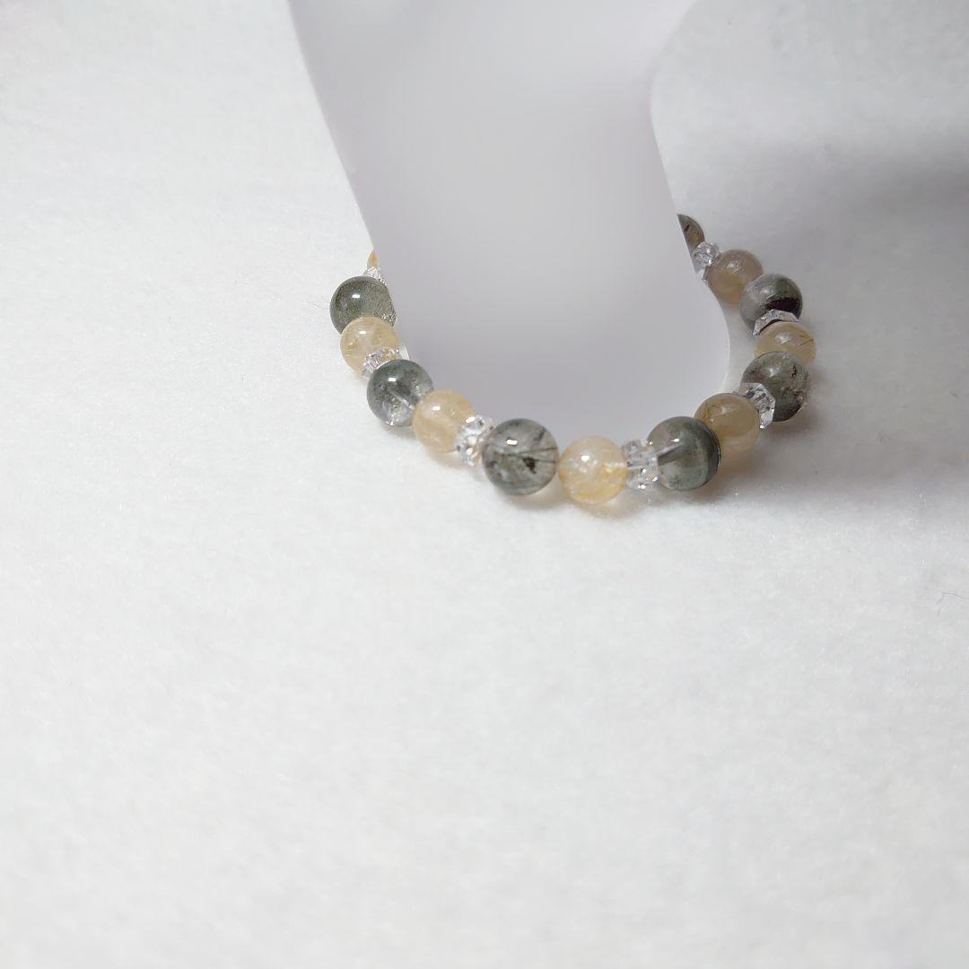 ガーデンクォーツ＆ルチルクォーツのブレスレット　素敵な逸品