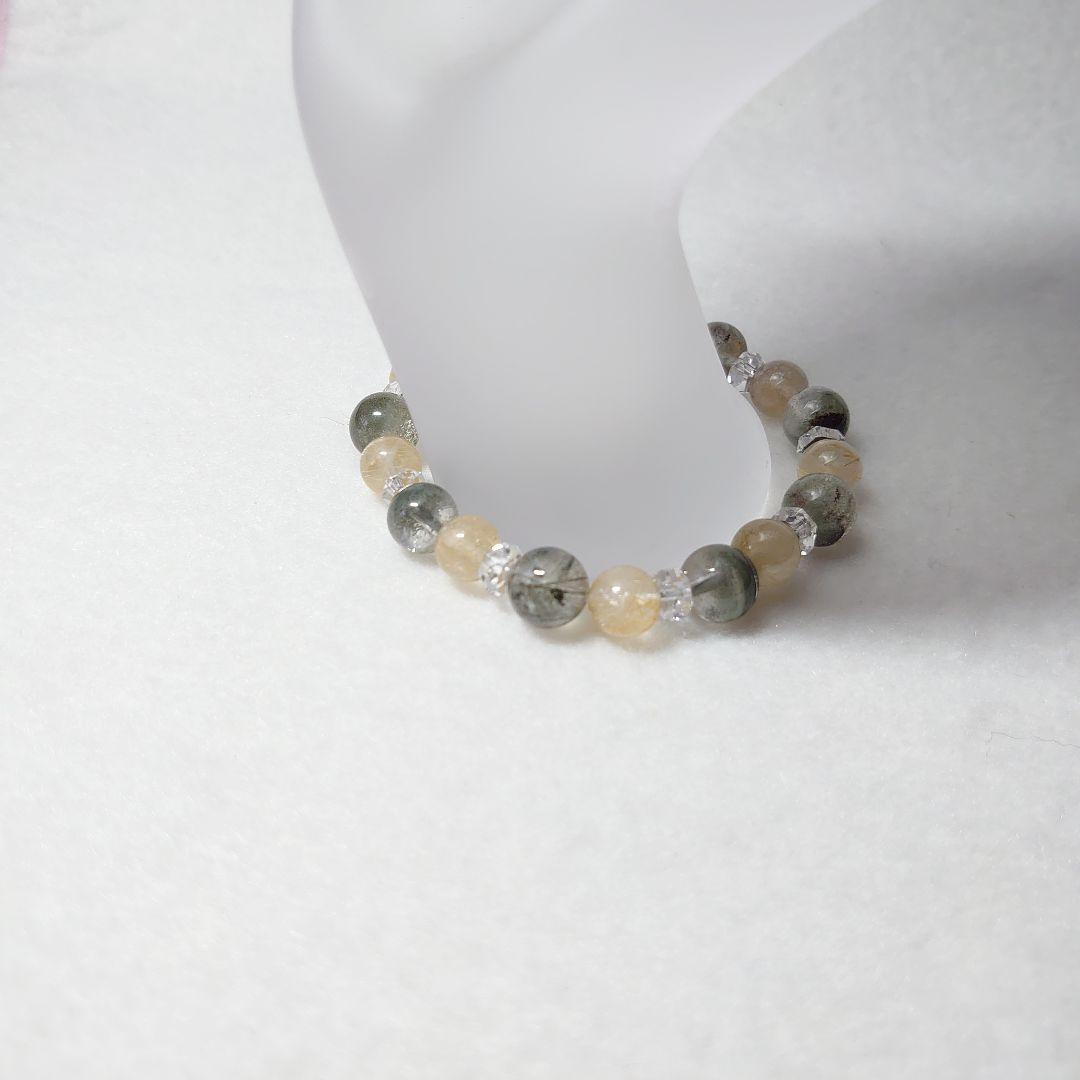 ガーデンクォーツ＆ルチルクォーツのブレスレット　素敵な逸品