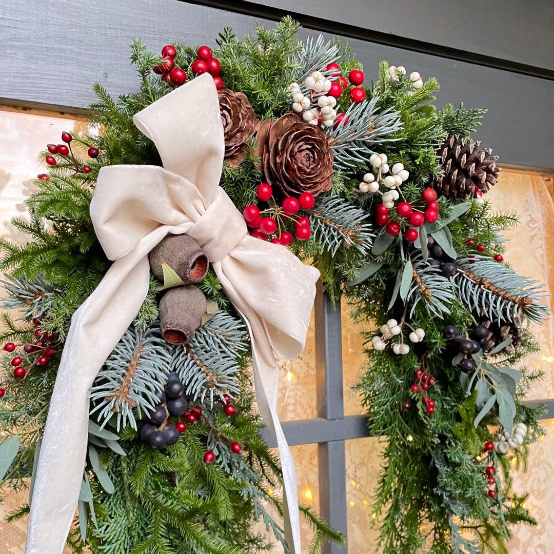 ホースシュー　幸せを呼ぶ　クリスマスリース　特大