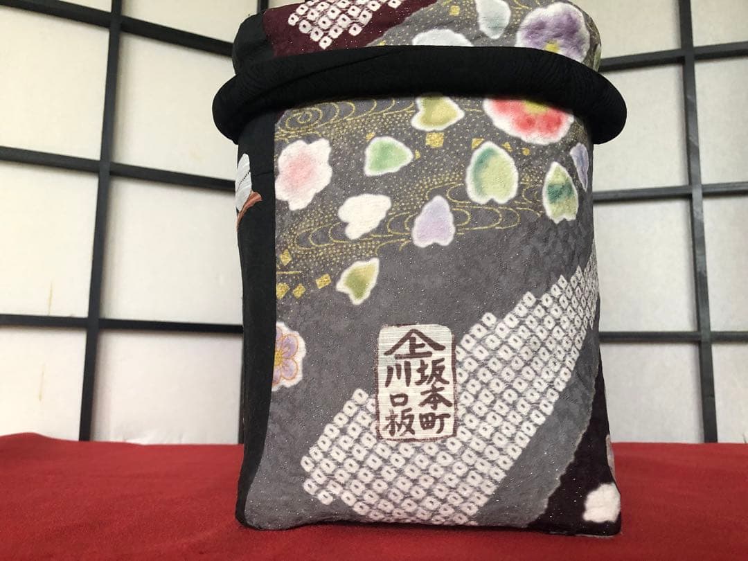 一閑張り　一閑張りバック　蹴鞠猫 歌川国芳　正絹　猫