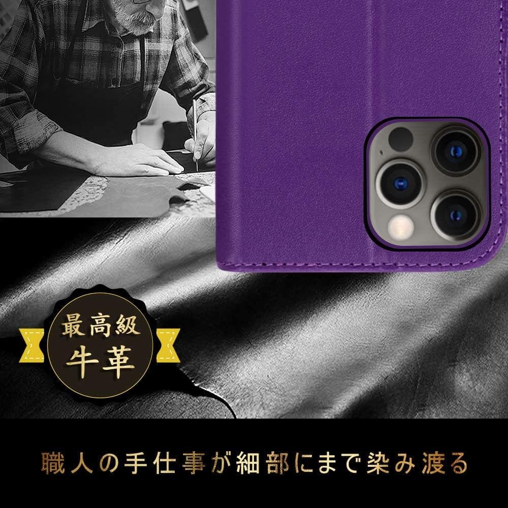 iPhone12/12Pro ケース スキミング防止機能 ハンドメイド 牛本革