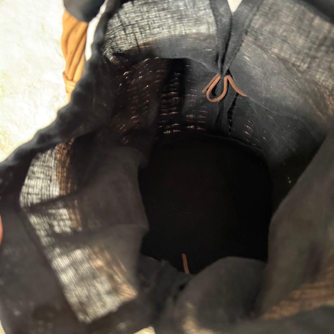 【美品⭐︎未使用】リボン 丸かごバッグ 巾着ブラック 取り外しファー付き