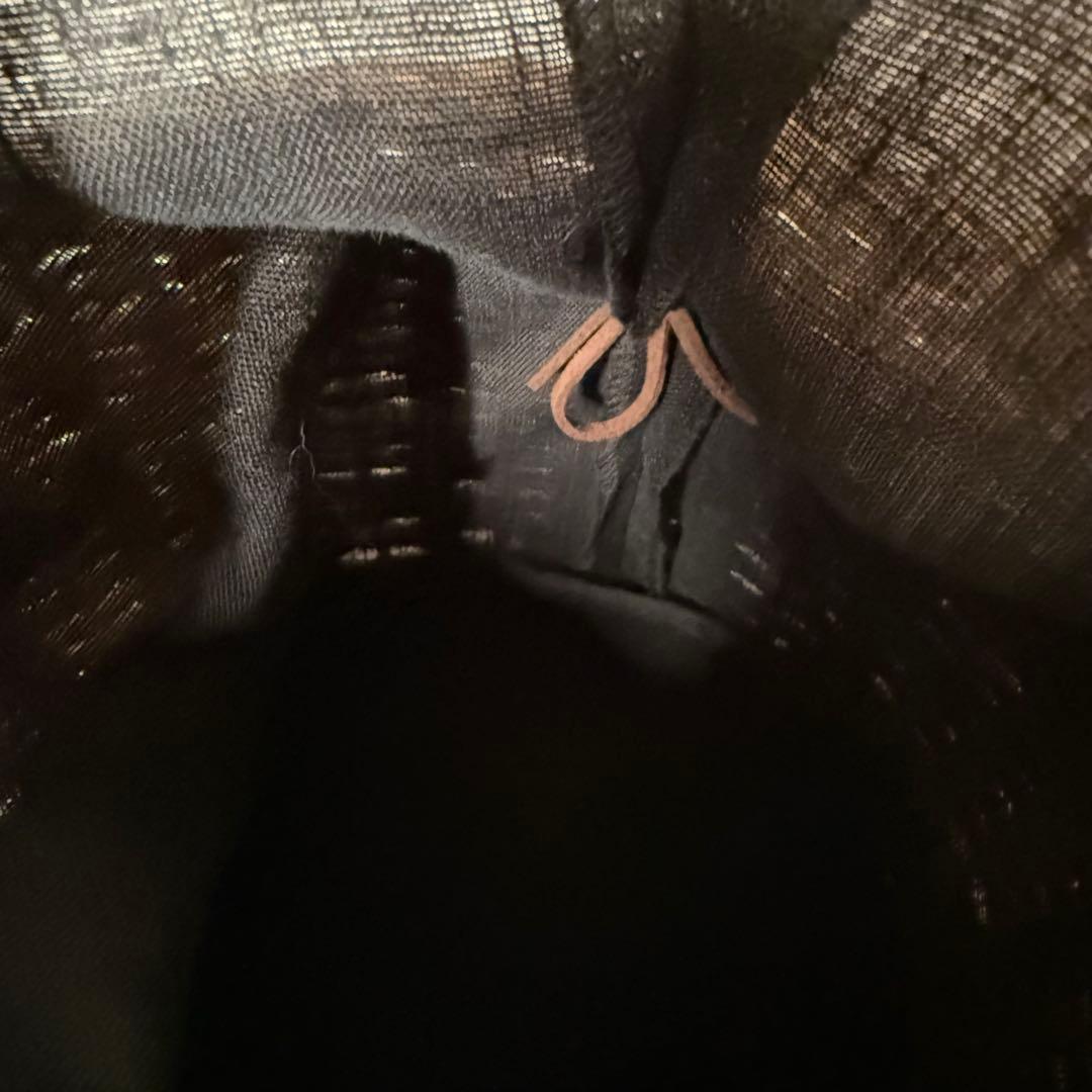 【美品⭐︎未使用】リボン 丸かごバッグ 巾着ブラック 取り外しファー付き