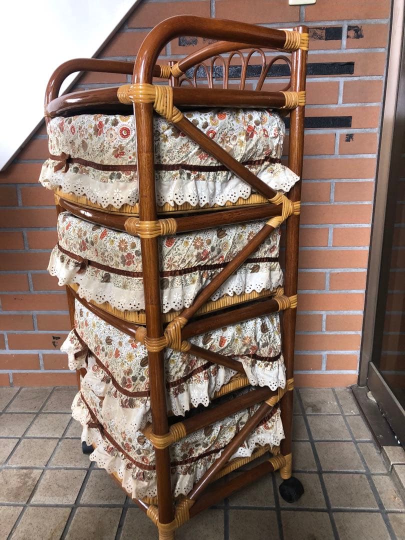g ラタン　チェスト　レトロポップ　KAZAMA ランジェリーボックス　収納家具
