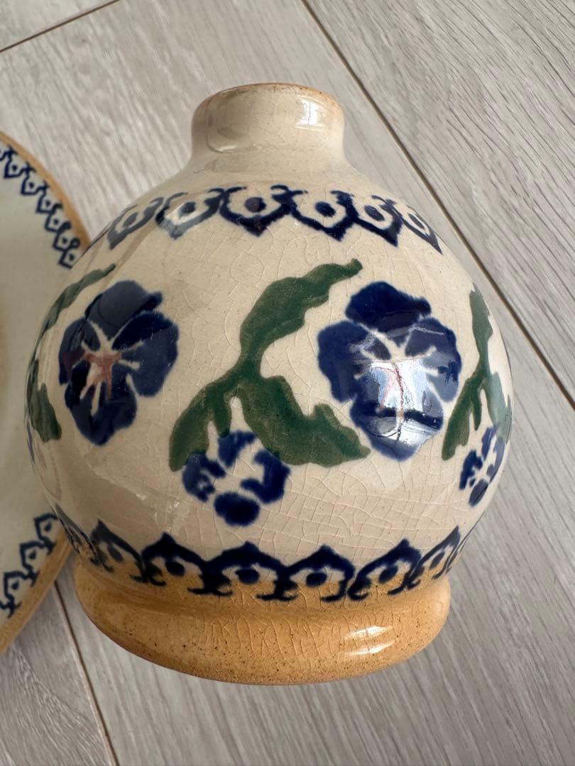 アイルランド製プレート瓶セット花柄ヴィンテージ あちゃちゅむアッシュペー