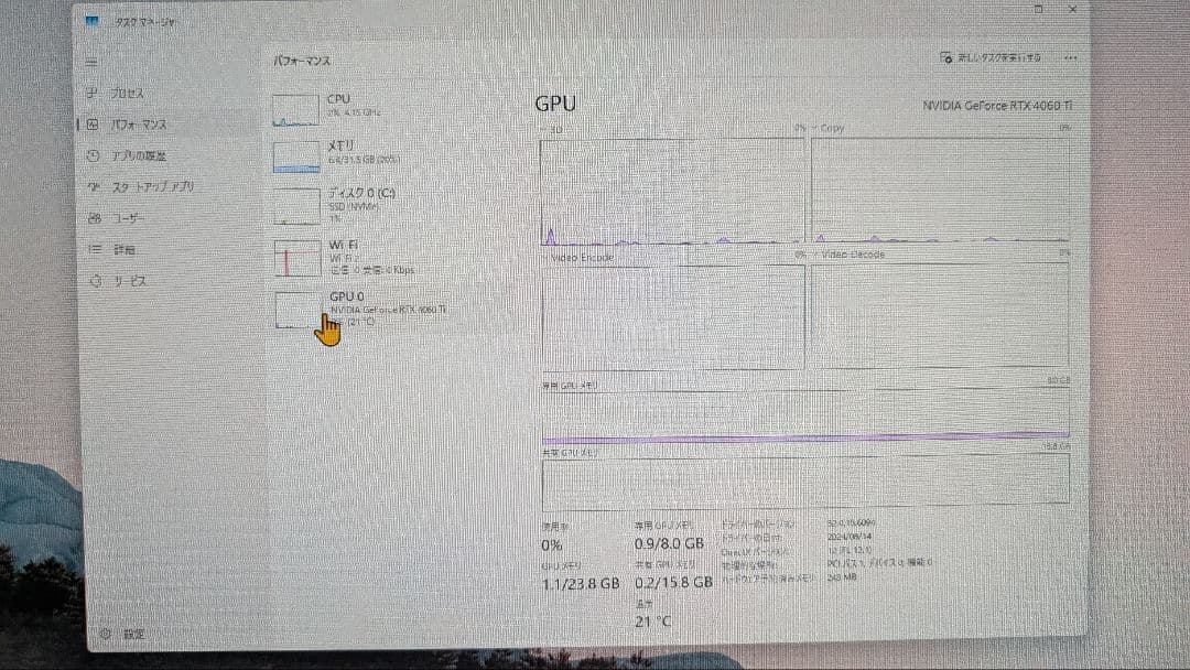 ゲーミングPC Ryzen5 7500f RTX4060ti Win11Pro