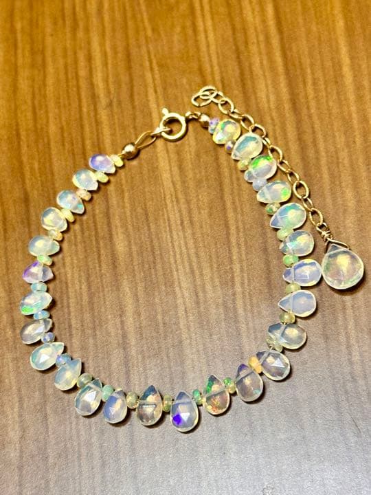 k14gf クリアイエロー系 オパール ブレスレット ペアシェイプ