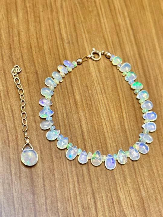 k14gf クリアイエロー系 オパール ブレスレット ペアシェイプ